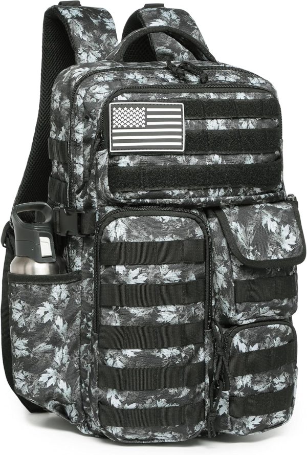25L Waterproof Tactical Backpack with Laptop Sleeve – Gray Maple Leaf