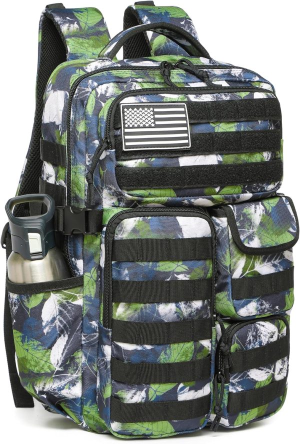 30L Waterproof Tactical Backpack with 6 Compartments – Green Leaf