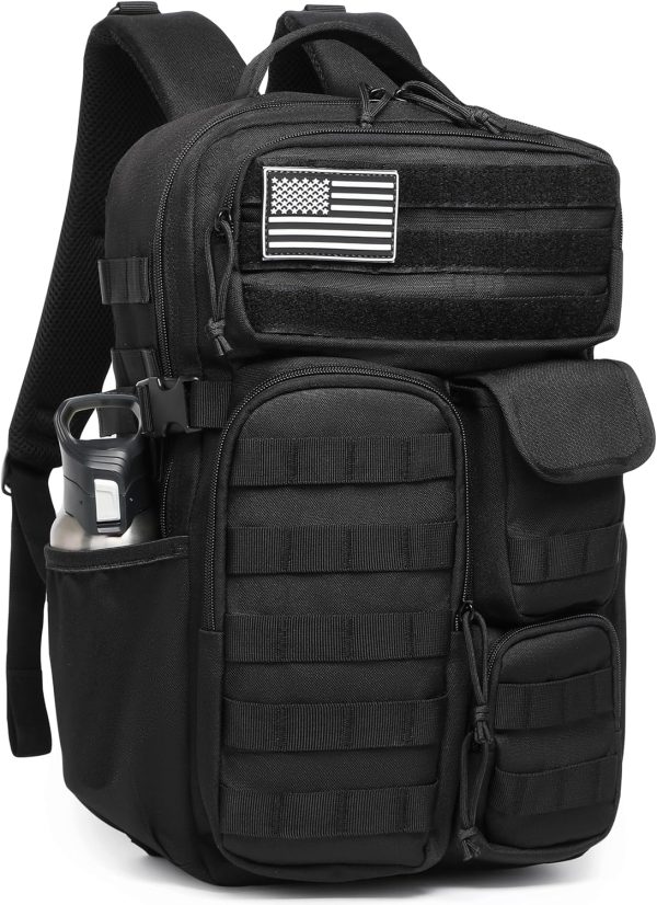 30L Waterproof Tactical Backpack with Laptop Sleeve – Black