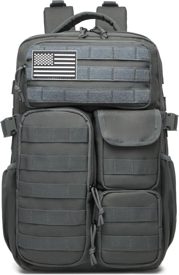 30L Waterproof Tactical Backpack with Laptop Sleeve – Dark Gray