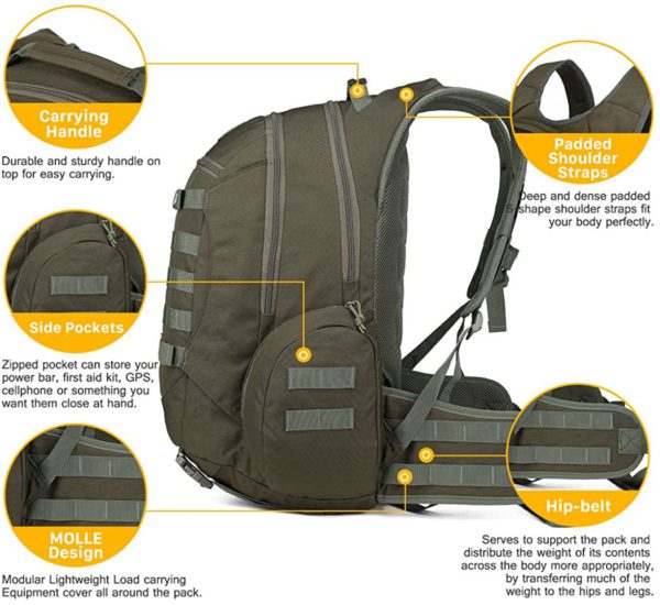 35L Airforce Tactical Backpack for Hiking, Camping & Survival