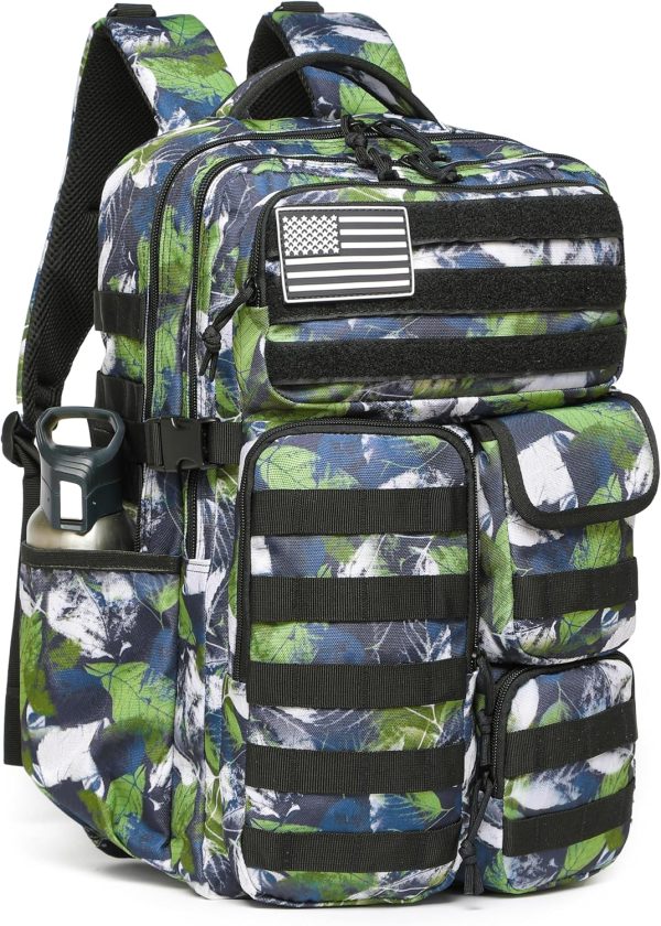 35L Waterproof Tactical Backpack with Laptop Sleeve – Green Leaf