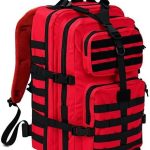 40L MOLLE Tactical Assault Pack – Water-Resistant – Red-Black