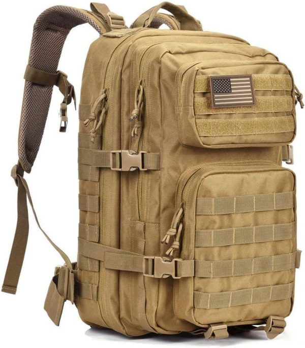 40L MOLLE Tactical Assault Pack, Water-Resistant – Tan