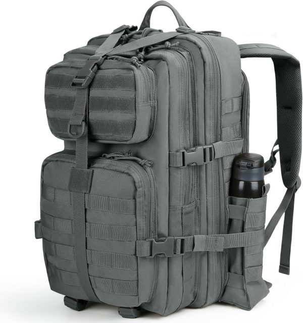40L MOLLE Tactical Backpack with Bottle Holder – Grey