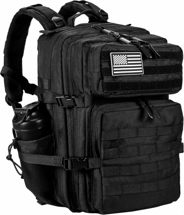 45L MOLLE Tactical Backpack with 17" Laptop Compartment – Black