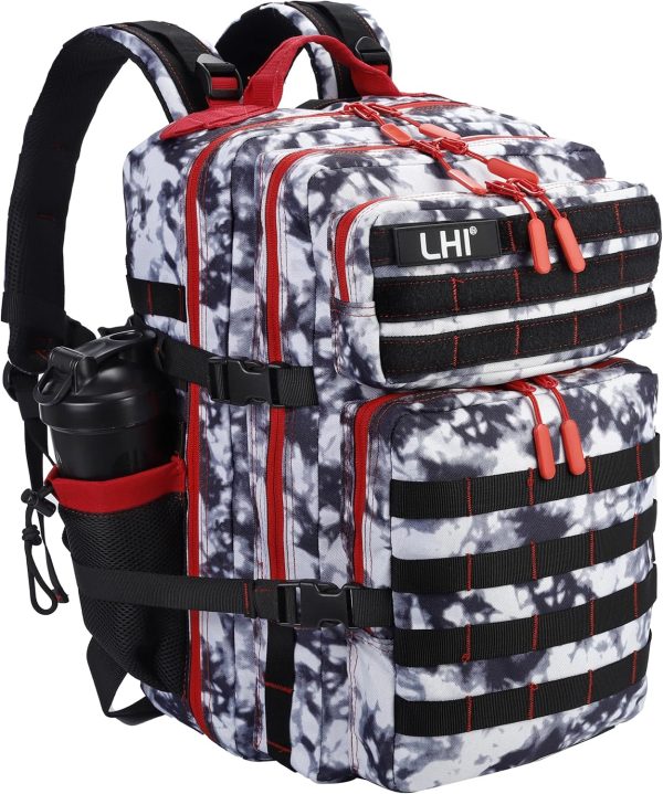 45L MOLLE Tactical Backpack with Laptop Compartment – Black and White