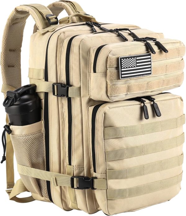 45L MOLLE Tactical Backpack with Laptop Compartment – Cream