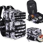45L Tactical Backpack with Shoe and 17" Laptop Compartment – Black and White