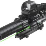 Ultimate 4-in-1 Rifle Scope Combo: 3-9x32 Rangefinder, Dot Sight, Laser & Riser