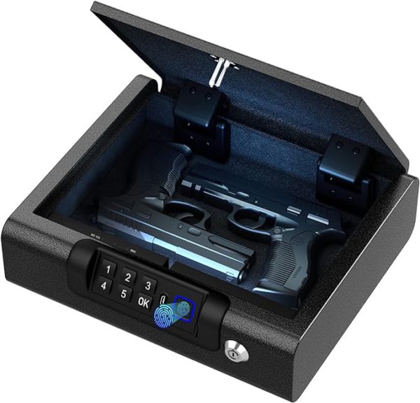 Secure Your Firearm with the Biometric Gun Safe - Advanced 3-Way Unlock System for Ultimate Safety and Convenience