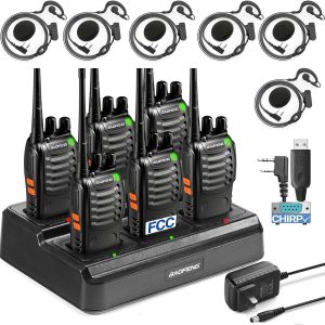 uhf-two-way-radios-6-pack-with-six-way-charger-earpieces-programming-cable-1