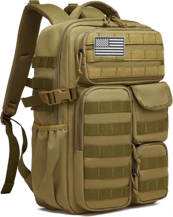 30l-waterproof-tactical-backpack-with-6-pockets-khaki-1
