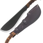 Departure Bolo Machete – 1075 Carbon Steel, Walnut Handle, Leather Sheath