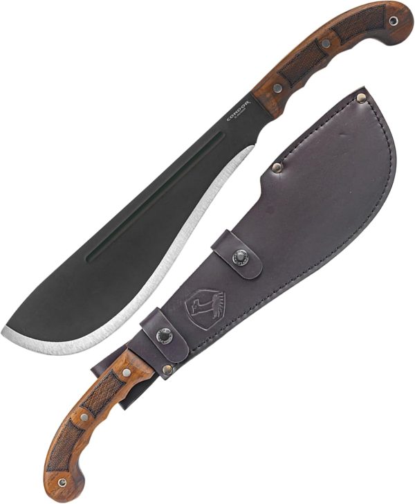 Departure Bolo Machete – 1075 Carbon Steel, Walnut Handle, Leather Sheath