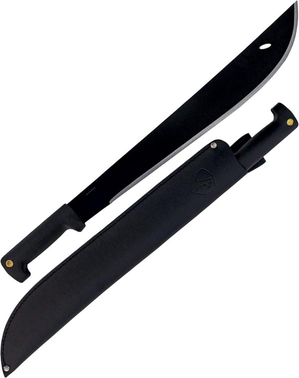El Salvador Machete – 18in 1075 Carbon Steel, Leather Sheath