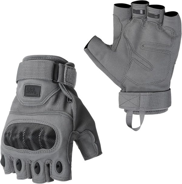 Fingerless Tactical Gloves – Reinforced Microfiber, Half-Finger, Adjustable