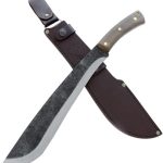Jungolo Machete – 1075 Carbon Steel, Walnut Handle, Leather Sheath