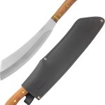 Mini Duku Machete – 10.5in Stainless Blade, Walnut Handle & Leather Sheath