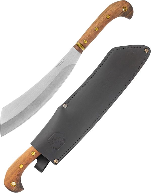 Mini Duku Machete – 10.5in Stainless Blade, Walnut Handle & Leather Sheath