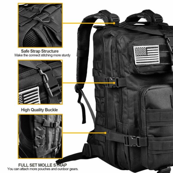 Navy, Army & Military Tactical Molle Backpack for Survival, Hunting & Hiking
