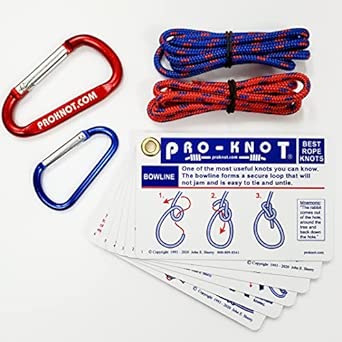 Knot Tying Kit  Pro-Knot Best Rope Knot Cards, two practice cords and a...