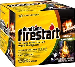 duraflame Firestart Indoor/Outdoor Firelighters, 12 Pack, Yellow