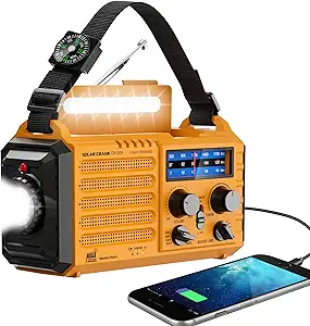Emergency Radio with NOAA Weather Alert– 5000mAh Solar Hand Crank Portable...