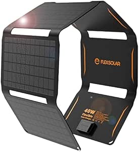 FlexSolar 40W Foldable Solar Panel Charger with, Power Banks, Tablets -...