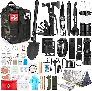 Survival Kit, 250Pcs Survival Gear First Aid Kit with Molle System...