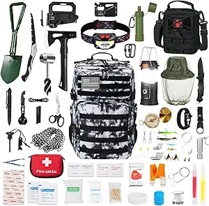 Professional Survival Gear Set - First Aid Kit and Large Camping Backpack,...