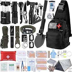 Survival Kit, 250pcs Survival Tools Tactical Gear and Trauma Bag, Survival...