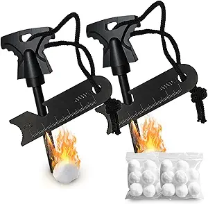 Magnesium Fire Starter with Striker, High Temp Magnesium Rod, Fire Starters...