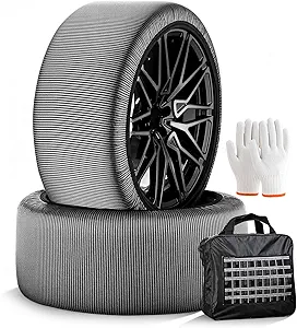 Snow Socks for Tires - Auto Accessories Ultimate Grip Alternative for Snow...