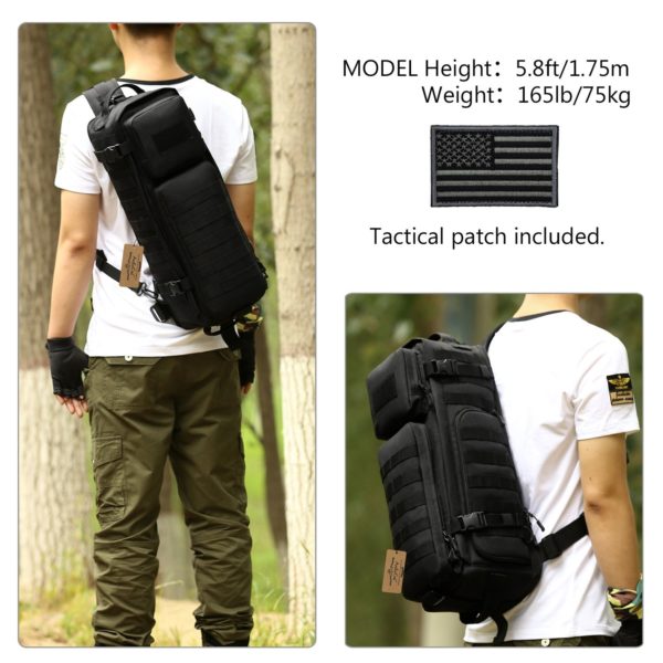 Tactical Army & Military Sling Back Day Pack with Hydration Pouch