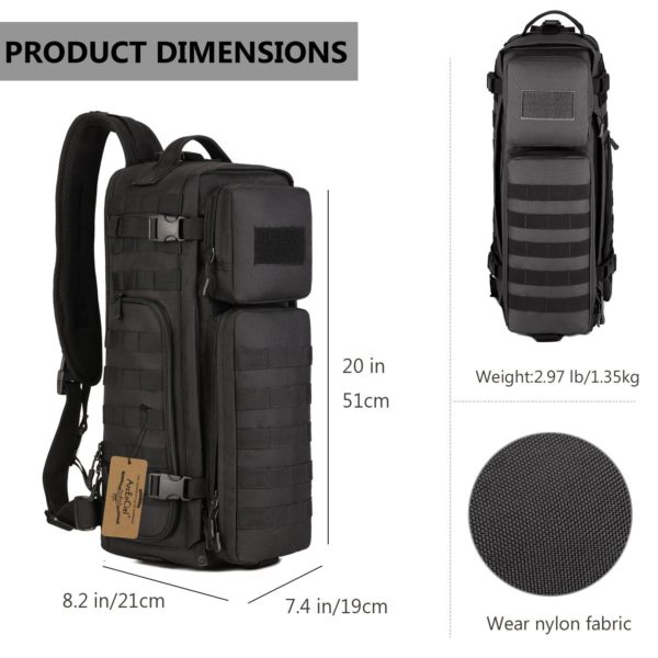 Tactical Army & Military Sling Back Day Pack with Hydration Pouch