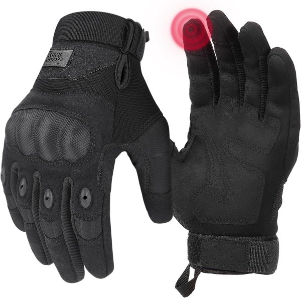 Touchscreen Tactical Gloves – Hard Shell, Palm Padding, Microfiber