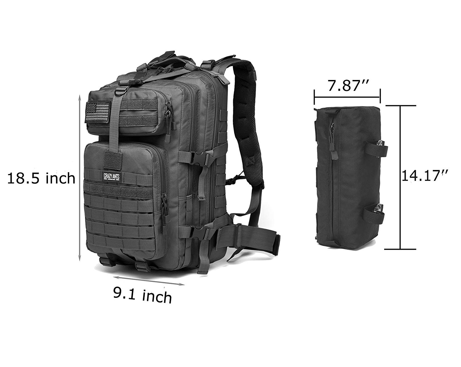 Waterproof Military Tactical Backpack + 2 Detachable packs Military